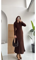 Livya Triko Elbise - Acı Kahve - Kod: 258585