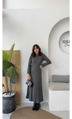 Livya Triko Elbise - Antrasit - Kod: 258585