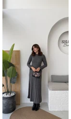 Livya Triko Elbise - Antrasit - Kod: 258585
