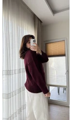 Liza Bisiklet Yaka Kazak Bordo