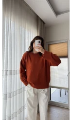 Liza Bisiklet Yaka Kazak Kiremit