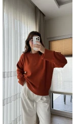 Liza Bisiklet Yaka Kazak Kiremit