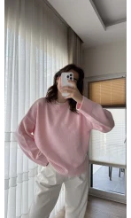 Liza Bisiklet Yaka Kazak Pembe