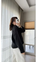 Liza Bisiklet Yaka Kazak Siyah