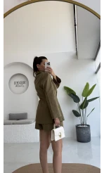 Loli Blazer Ceket Şort Takım - Haki - 0431