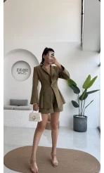 Loli Blazer Ceket Şort Takım - Haki - 0431