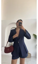Loli Blazer Ceket Şort Takım - Lacivert - 0431