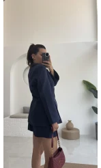 Loli Blazer Ceket Şort Takım - Lacivert - 0431