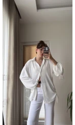 Lolo Büzgülü Gömlek Beyaz