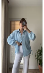 Lolo Büzgülü Gömlek Mavi