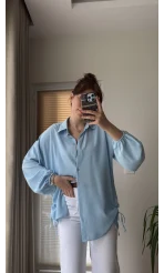 Lolo Büzgülü Gömlek Mavi
