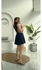 Los Denim Pileli Elbise