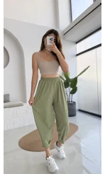Lowa Bürümcük Şalvar Pantolon - Çağla Yeşili - 4022