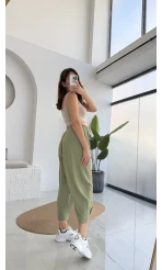 Lowa Bürümcük Şalvar Pantolon - Çağla Yeşili - 4022