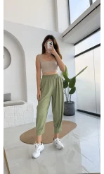 Lowa Bürümcük Şalvar Pantolon - Çağla Yeşili - 4022