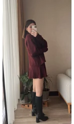 Lowe Bordo Triko Kazak Etek Takım