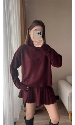 Lowe Bordo Triko Kazak Etek Takım