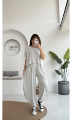 Lupin T-shirt Pantolon Takım - Gri - 51149