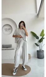 Lupin T-shirt Pantolon Takım - Gri - 51149