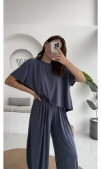 Lupin T-shirt Pantolon Takım - İndigo - 51149