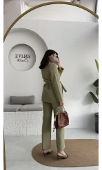 Lynell Önden Bağlamalı Ceket Pantolon Takım - Mint - Kod: 8065