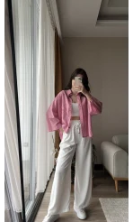 Mabel Kesil Yaka SOFT PEMBE Gömlek