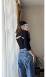 Maddy Siyah Birleşik Bluz