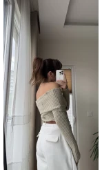 Madonna Yaka Taşlı Vizon