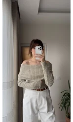 Madonna Yaka Taşlı Vizon