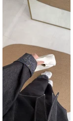 Maeve Kol Detay Kuşaklı Takım - Denim Mavisi - Kod: 8921