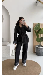 Maeve Kol Detay Kuşaklı Takım - Denim Mavisi - Kod: 8921