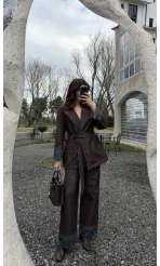 Maeve Kol Detay Kuşaklı Takım - Mürdüm - Kod: 8921