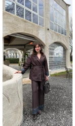 Maeve Kol Detay Kuşaklı Takım - Mürdüm - Kod: 8921