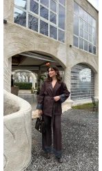 Maeve Kol Detay Kuşaklı Takım - Mürdüm - Kod: 8921