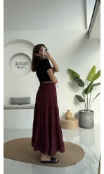 Magnolia Gipeli Parçalı Etek - Bordo - 3295