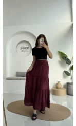 Magnolia Gipeli Parçalı Etek - Bordo - 3295