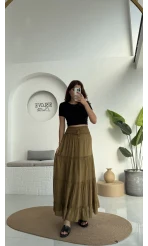 Magnolia Gipeli Parçalı Etek - Yeşil - 3295