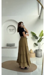 Magnolia Gipeli Parçalı Etek - Yeşil - 3295