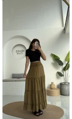 Magnolia Gipeli Parçalı Etek - Yeşil - 3295