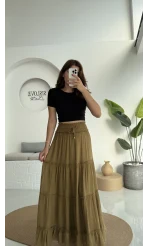 Magnolia Gipeli Parçalı Etek - Yeşil - 3295