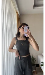 Maly Antrasit Crop Üst