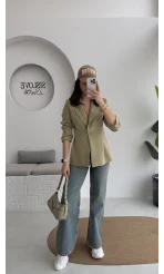 Mang Eskitme Tonları Yüksek Bel Denim Jean Pantolon