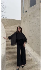 Mang Siyah Taşlı Yüksel Bel Denim Jean Pantolon