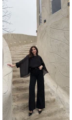 Mang Siyah Taşlı Yüksel Bel Denim Jean Pantolon