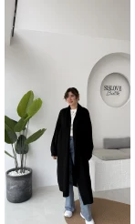 Manon Uzun Triko Hırka - Siyah - Kod: 25504