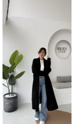 Manon Uzun Triko Hırka - Siyah - Kod: 25504