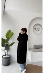 Manon Uzun Triko Hırka - Siyah - Kod: 25504