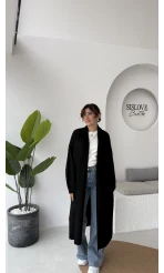 Manon Uzun Triko Hırka - Siyah - Kod: 25504