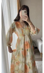 Maria Turuncu Elbise