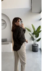 Marley Taşlı Ekose Gömlek - Kahverengi - Kod: 2166